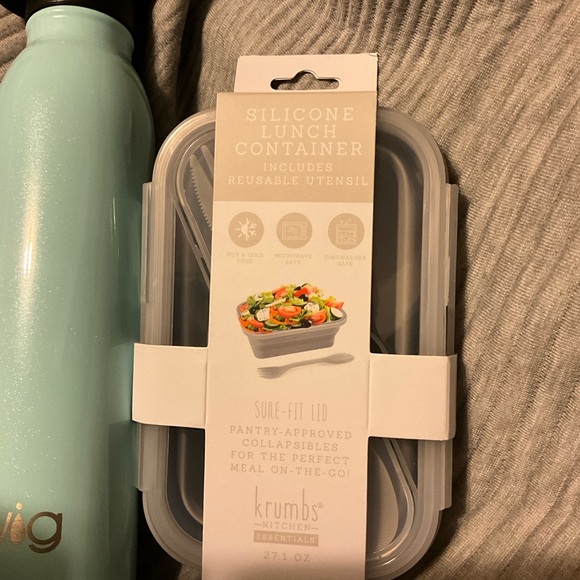 SWIG LIFE Water Bottle &  Krumbs Gray Silicone Lunch Container - Picture 6 of 16